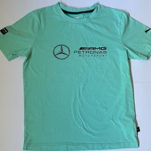 Puma Mercedes Benz AMG Logo Athletic Motorsport Tee Turquoise/Black Small